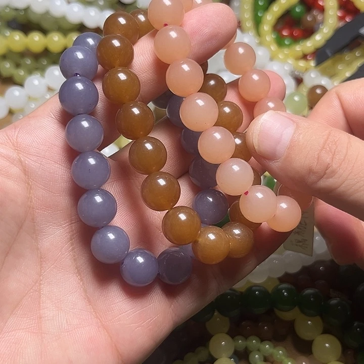 藕粉12糖色12烟紫12mm手链