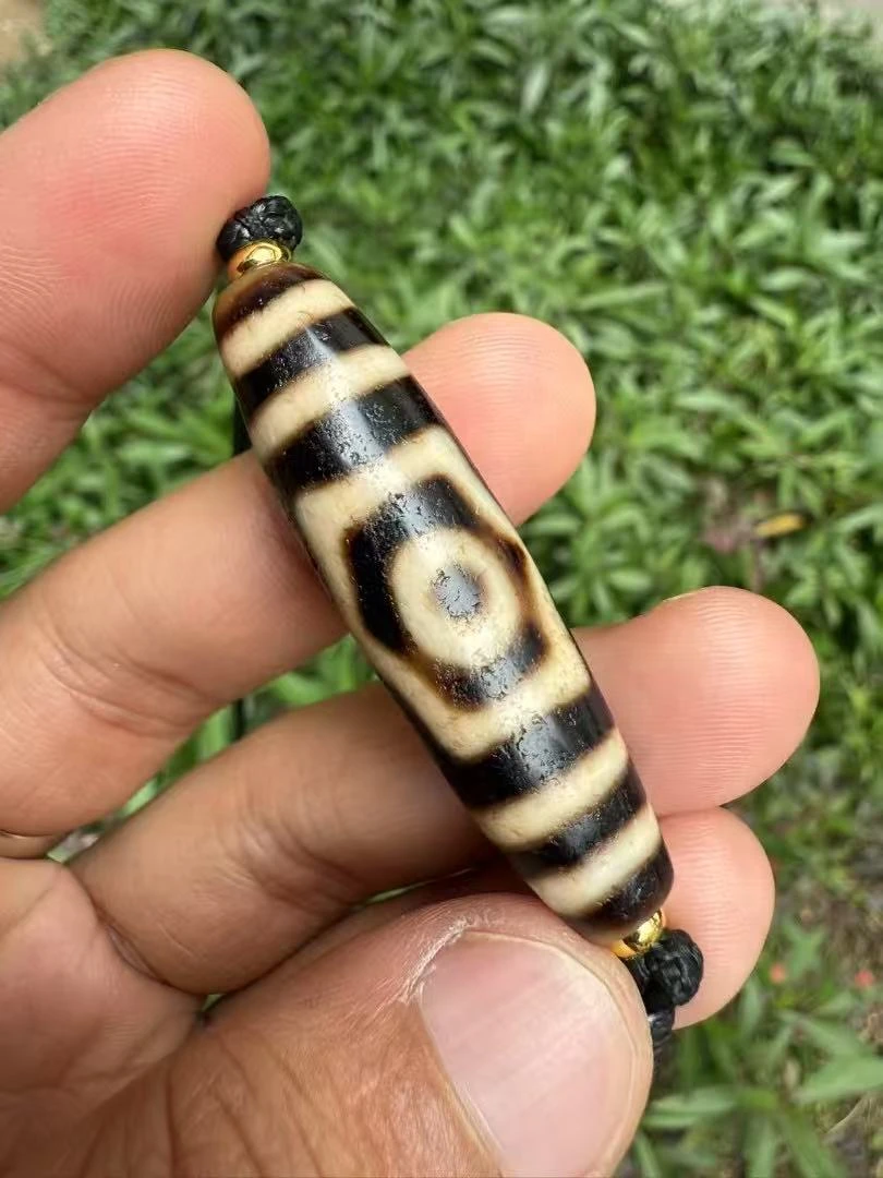 【然桑文玩】行运订料宝盖三眼玛瑙珠