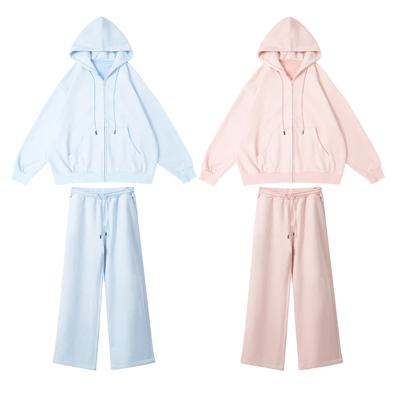 【允恩专属】环保刺绣运动休闲宽松连帽卫衣套装