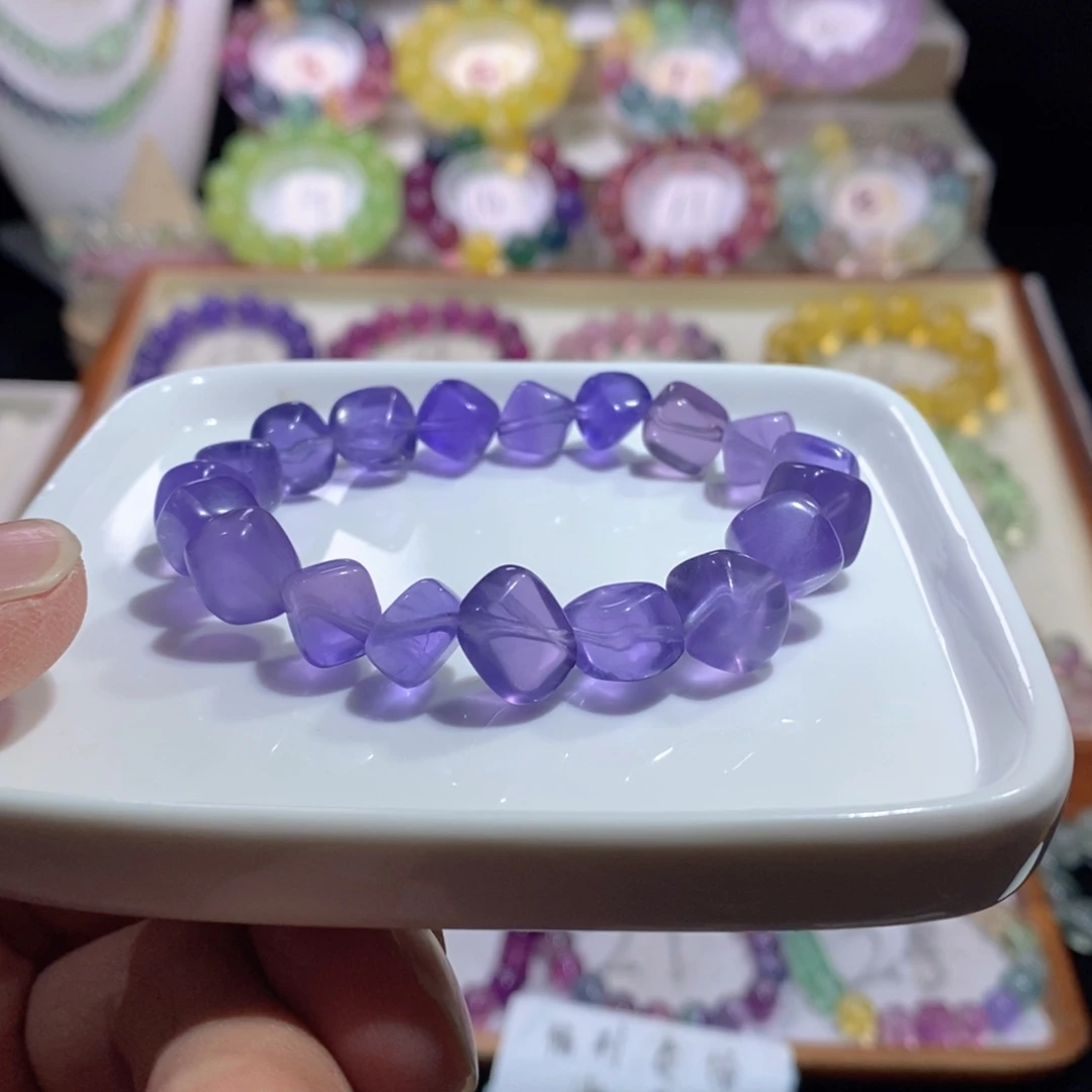 手链萤石未镶嵌紫罗兰冰块8mm