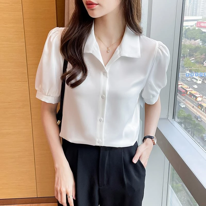 2025女士短袖免烫衬衫职业装OL正装夏季女面试工作服百搭通勤工衣