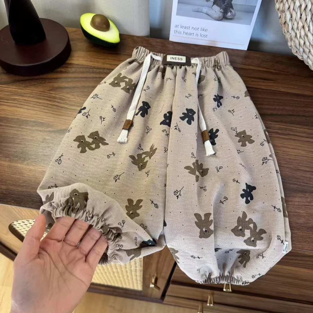 ()夏季新款宽松时尚洋气碎花透气薄款儿童宝宝防蚊束脚裤男童