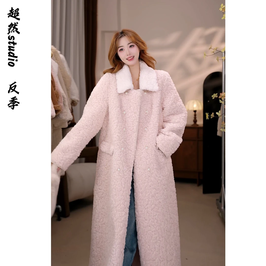 【 精致翘楚】2025年秋冬新款宽松中长款皮毛大衣0103