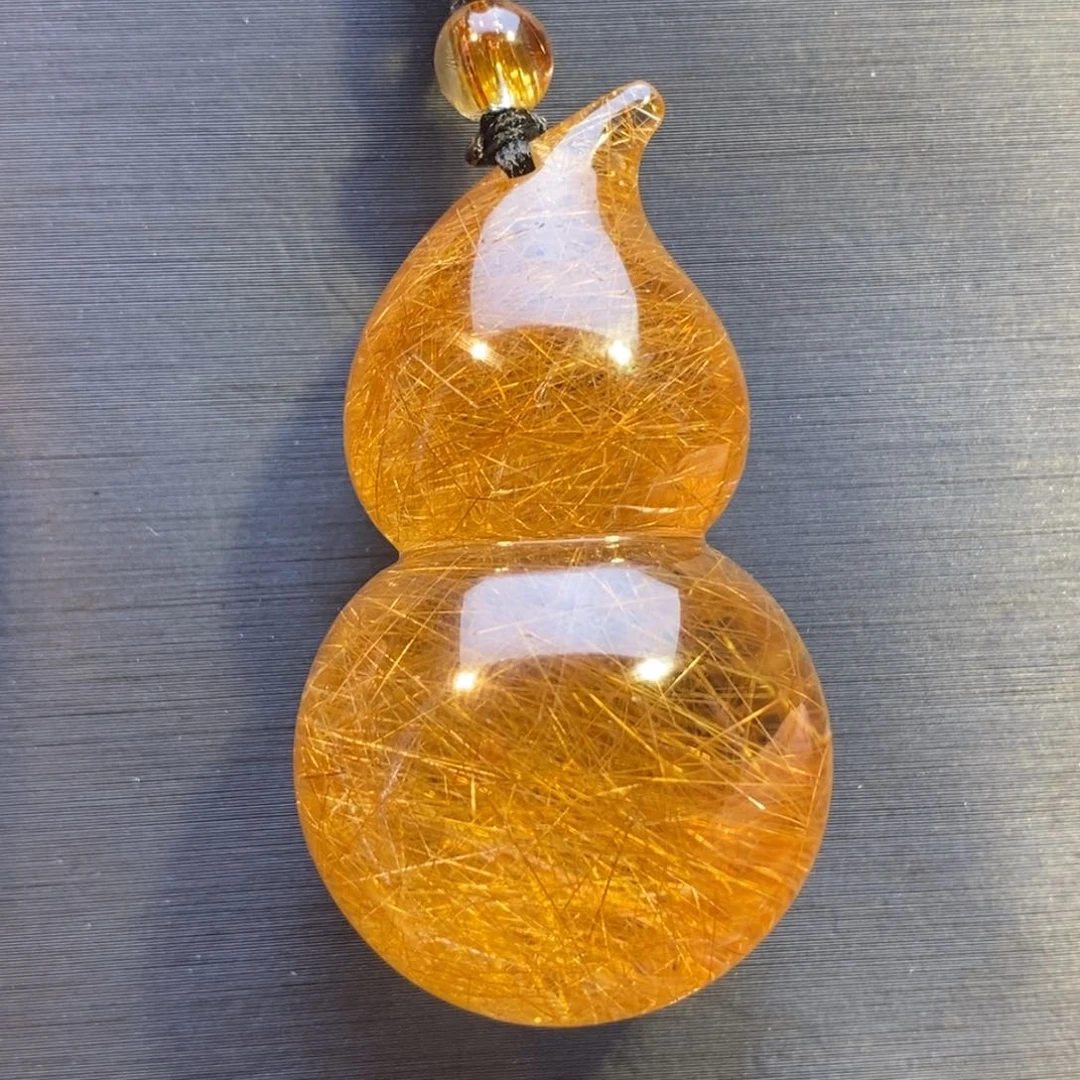 水晶颈饰未镶嵌天然水晶铜发晶葫芦吊坠