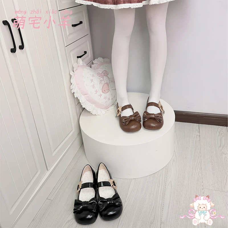 【宅小羊】萌宅小羊原创lolita鞋低跟浅口圆头可爱lo鞋洛丽塔鞋