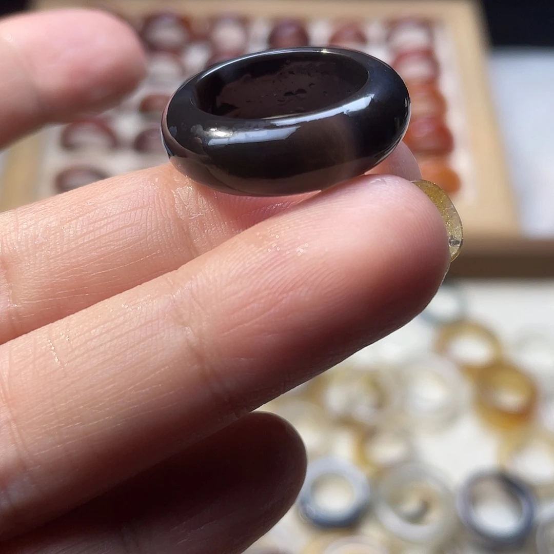 玛瑙/玉髓合金戒指A46港17不退换