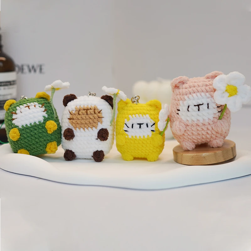 萌小吖猫饼挂件 手工钩织手工DIY百搭时尚创意玩偶钩织