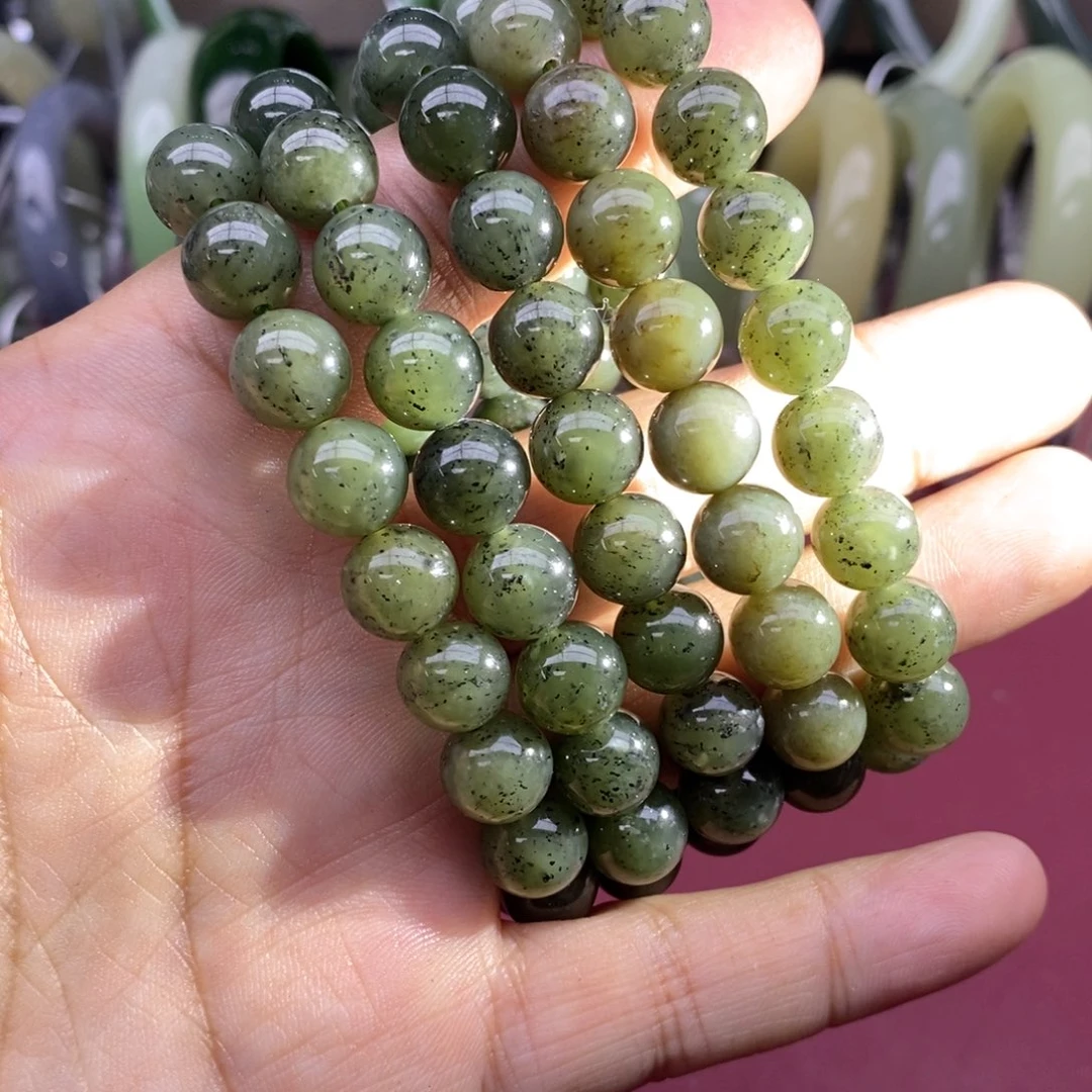 和田玉手串未镶嵌卡10