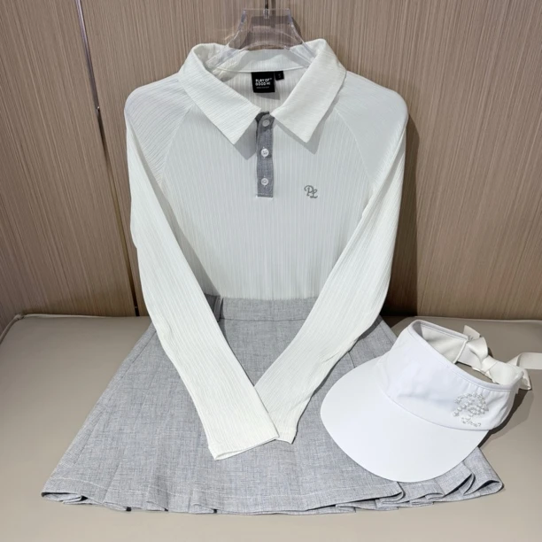 高尔夫服装女秋高尔夫长袖女高尔夫裙速干透气弹力网球女装羽毛球