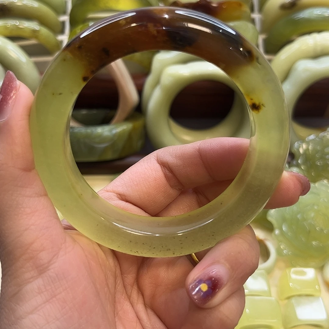 蛇纹石玉未镶嵌手镯13号59.7