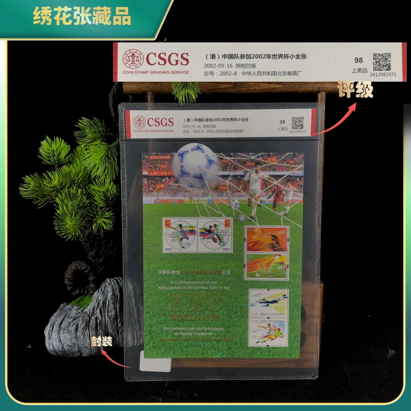 2002年参加2002年世界杯小全张邮票/CSGS/上美品98/N2XLJ002339