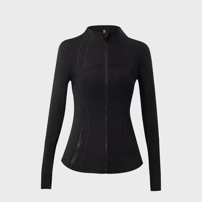 新款立领修身瑜伽服外套百搭运动健身上衣女士紧身跑步速干弹力