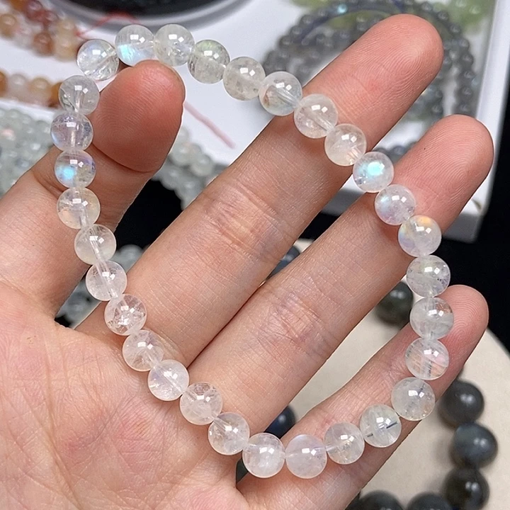 水晶手链未镶嵌马岛月光石卡6