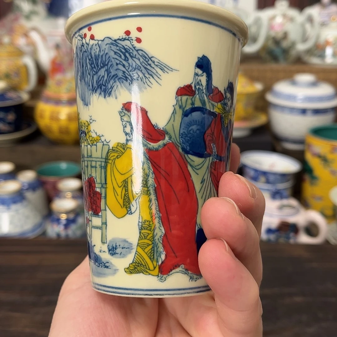 摆件///////景德镇陶瓷杯子。黄。