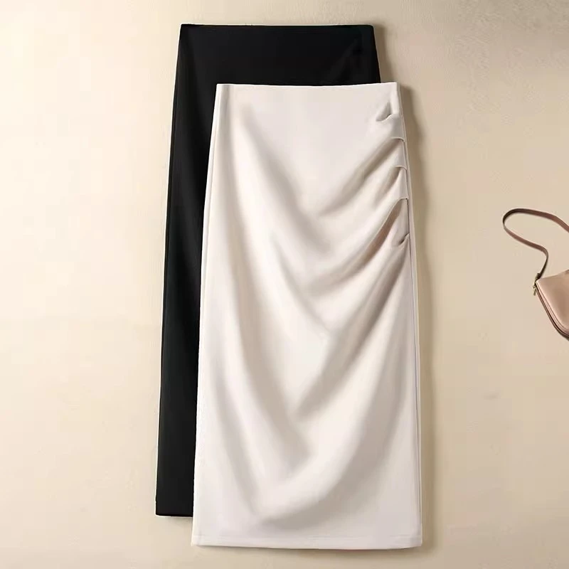 秋季高腰修身包臀裙半身裙女显瘦时尚裙子中长款开叉西装裙半身裙