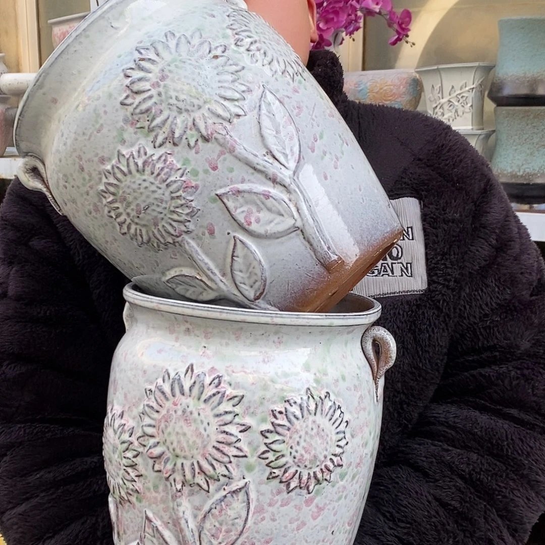 紫砂花盆口20高25福利俩个