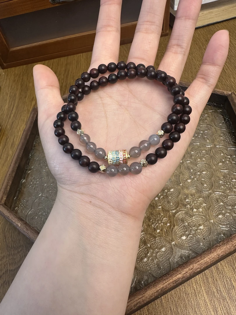 原创小叶紫檀手串男女款木质文玩佛珠手链