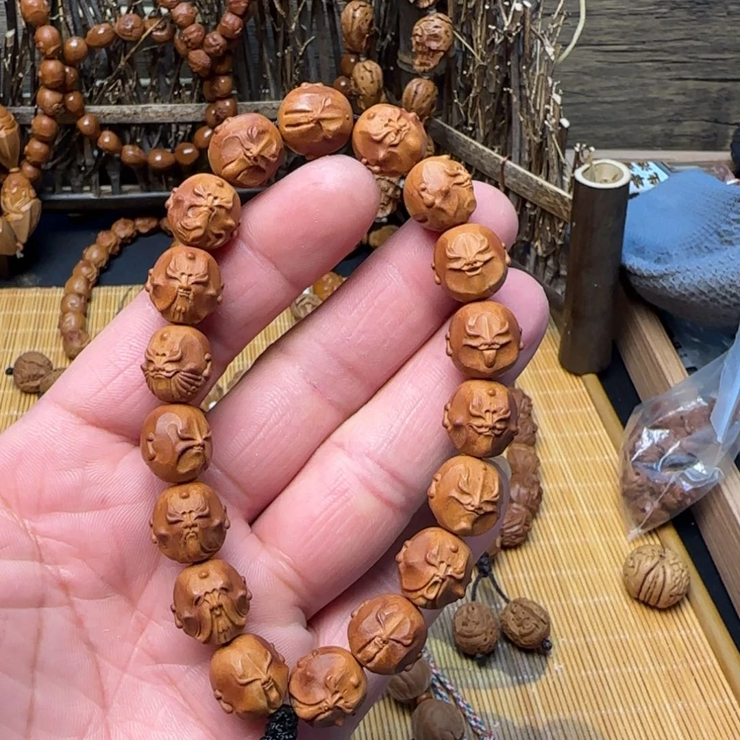 福利微花龙纹桃核脸谱十八罗汉