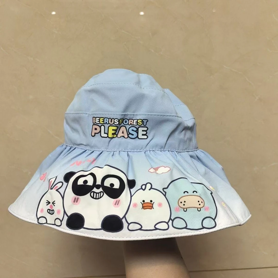 空顶可爱儿童卡通防晒遮阳帽紫外线帽檐宝宝帽子薄款太阳帽夏季