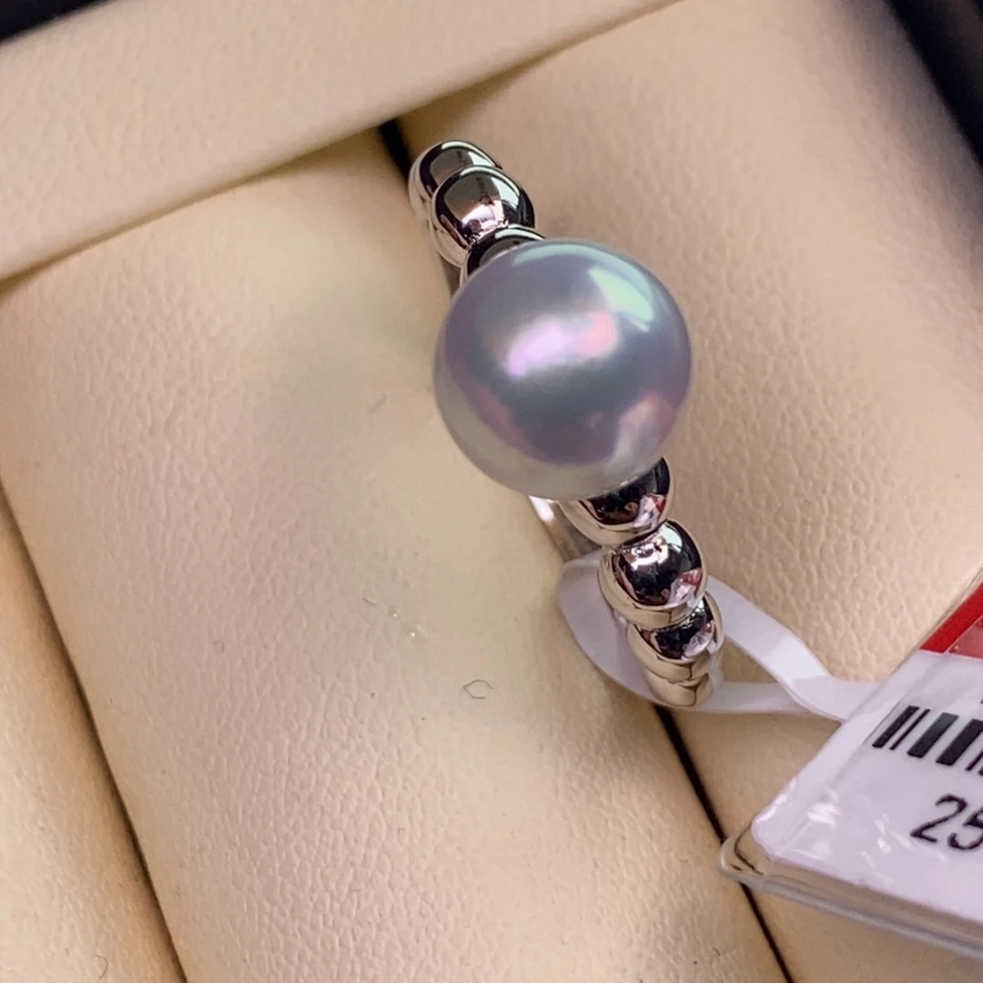 银S925镶嵌戒指海水珍珠