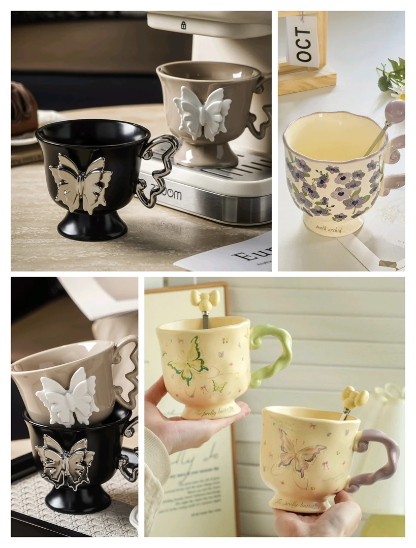 （001-050）设计师款高颜值马克杯情侣对杯 ins风陶瓷杯