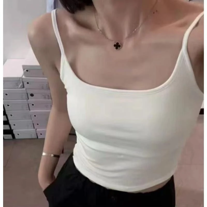 在仓！现！泡菜 夏季新款 百搭纯色基础款美背吊带背心