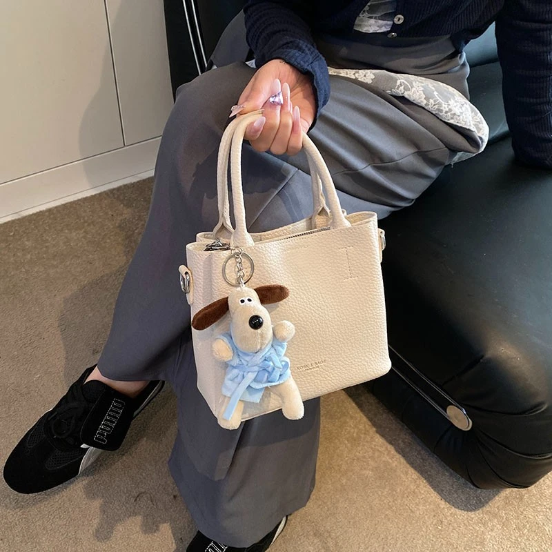 2025春夏新款手提菜篮子包多层大容量高级感荔枝纹泡泡皮斜挎小包