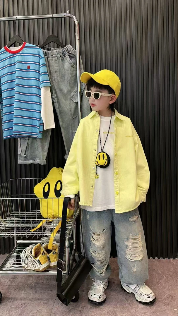 【芝士奶黄】秋季衬衫长袖秋2025新款中大童洋气时髦秋装