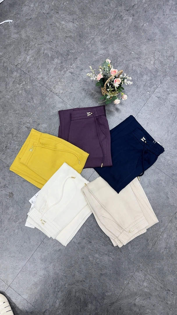 夏季新款天丝亚麻九分阔腿休闲裤女抗皱显瘦垂感好2535款