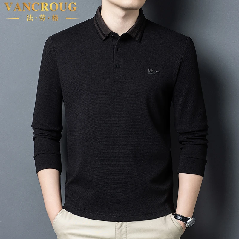 VANCROUG/法劳格POLO衫男士秋季新款时尚休闲百搭商务高级感上衣