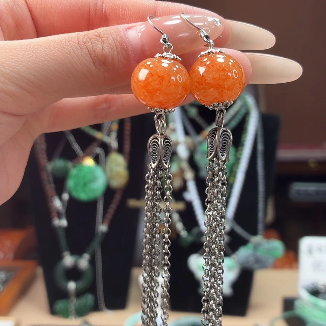 翡翠未镶嵌耳饰耳饰