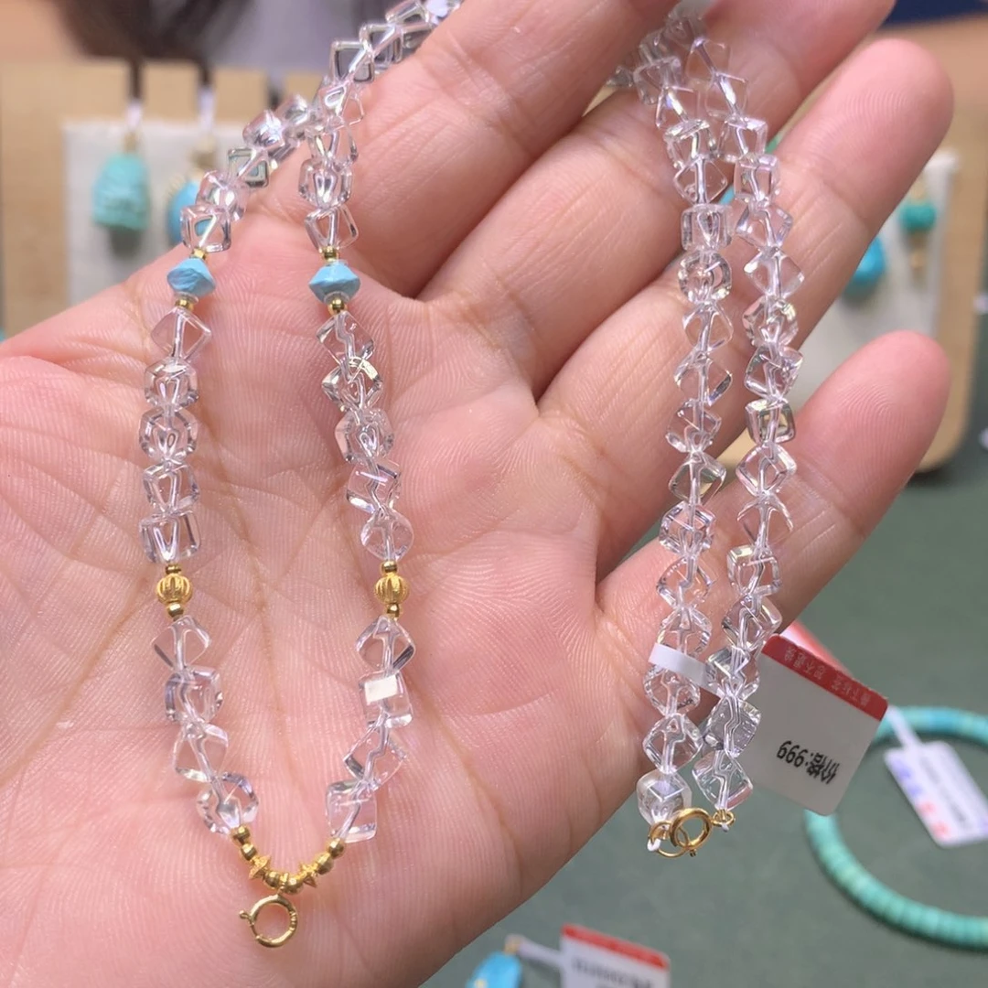 18K金镶嵌项链水晶