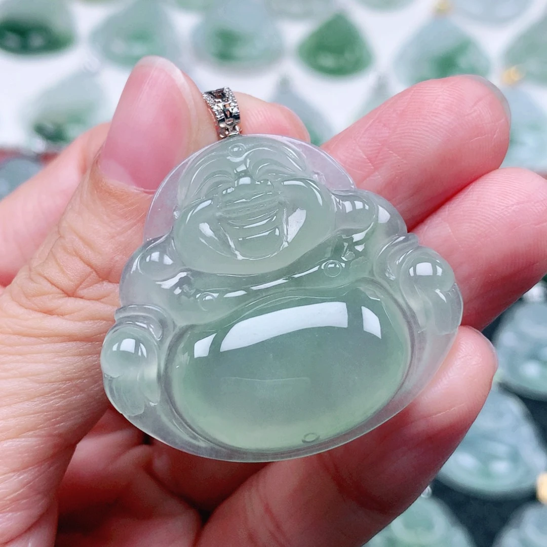 吊坠(不含链)18K金镶嵌翡翠