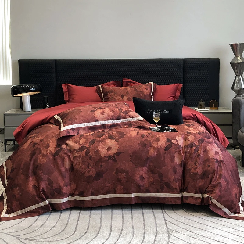 【懒猫猫家纺】花屿 新款高端时尚全棉印花系列四件套