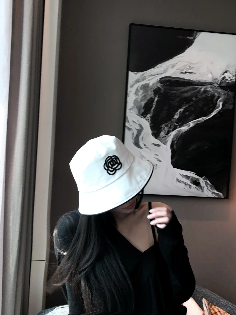 韩版小山茶花渔夫帽女春夏百搭复古水桶帽显脸小遮阳防晒盆帽