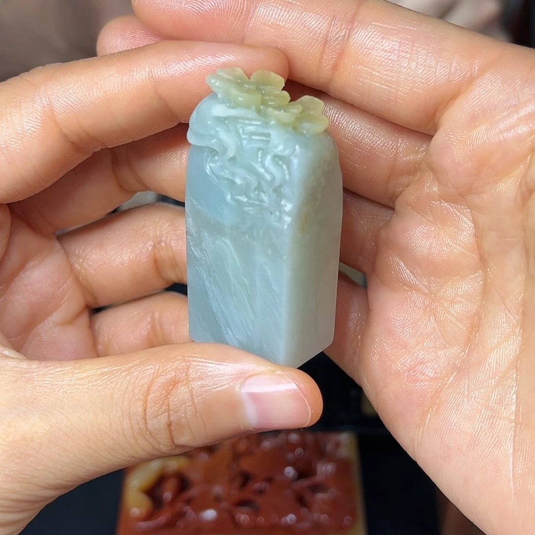 寿山石印石这么大个人都