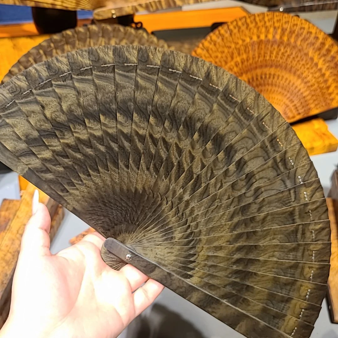 扇子18-19小叶桢楠金丝楠木苏扇阴沉