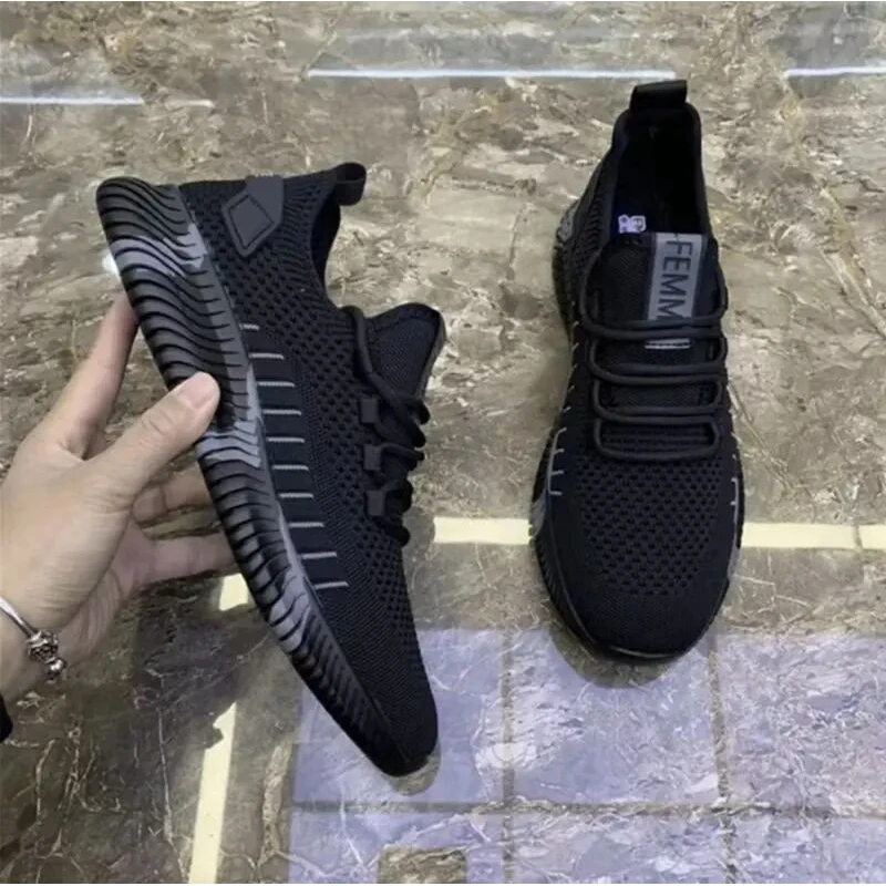 【品质升级】春夏舒适防臭透气网面飞织鞋百搭高弹系带时尚休闲鞋