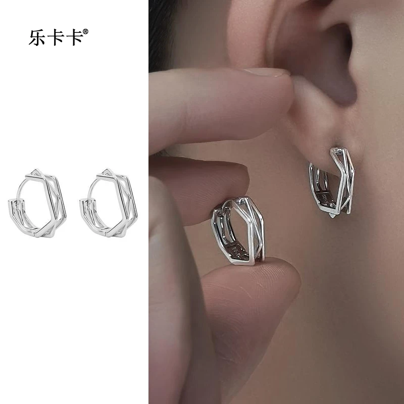 纯铜耳饰 时尚耳环小众ins情侣个性耳饰2025新百搭款潮设计耳钉男