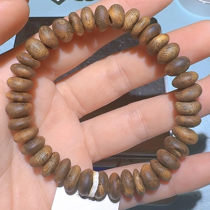 沉香手串海南老白棋沉水虫漏单圈1.0/11克