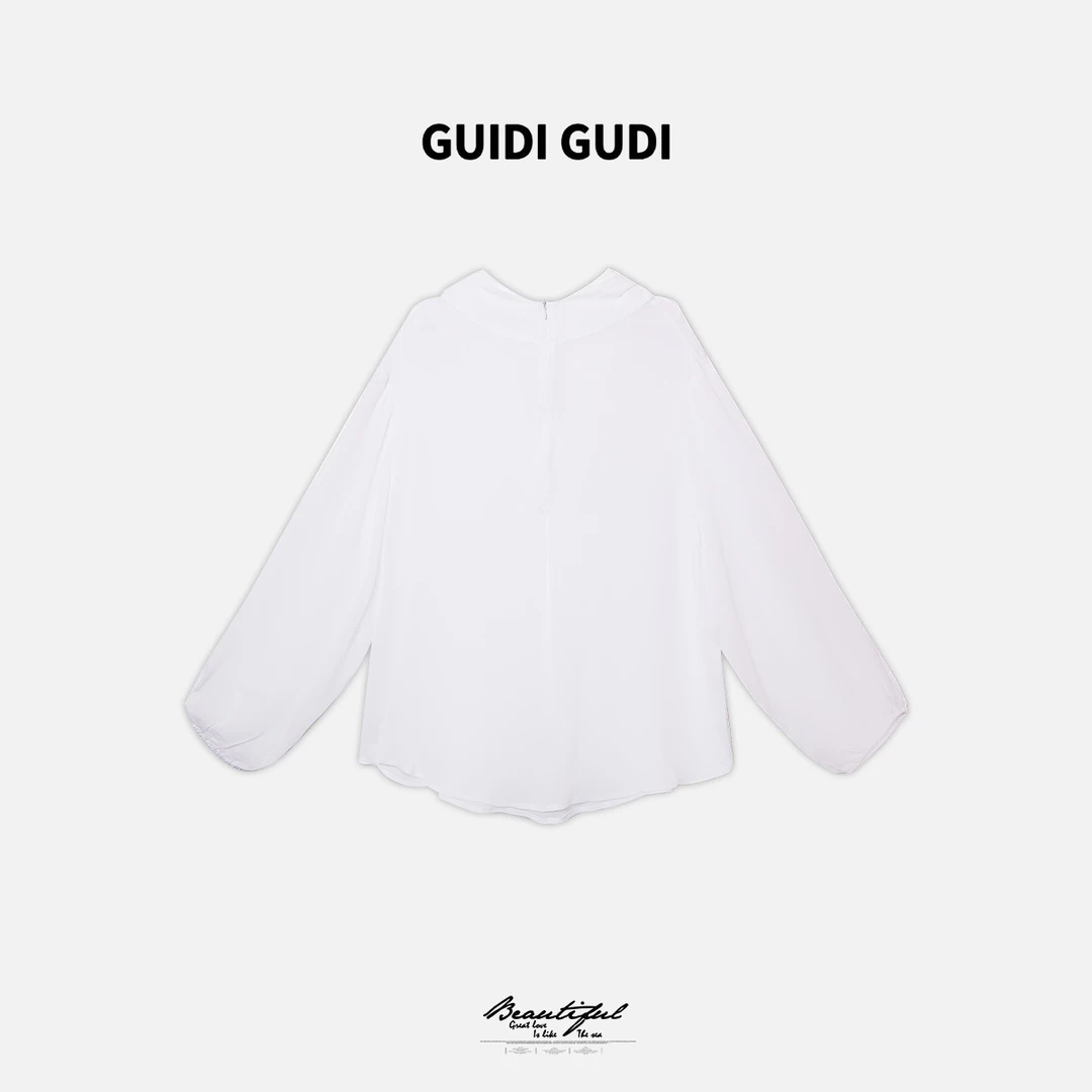 GUIDI GUDI【遮住你的眼】黄加蓝长袖连帽衬衫