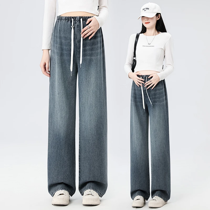 2025春秋新款时尚高品质抽绳无托腹外穿休闲宽松包边款孕妇裤大码