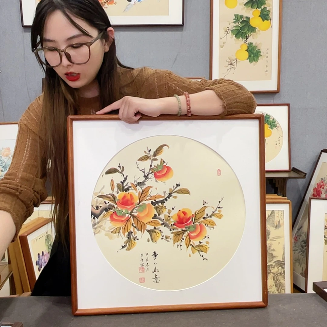 书法手绘带框尺寸：53*53