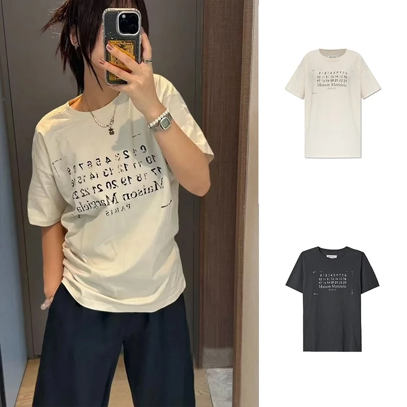 全新未使用 Maison Margiela/梅森马吉拉 宽松版数字印花T恤