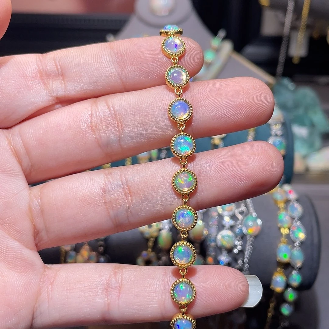 银S925镶嵌欧泊手链）?*娜