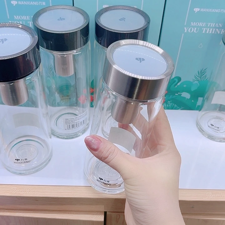 万象品牌单层玻璃杯U147-380钛银