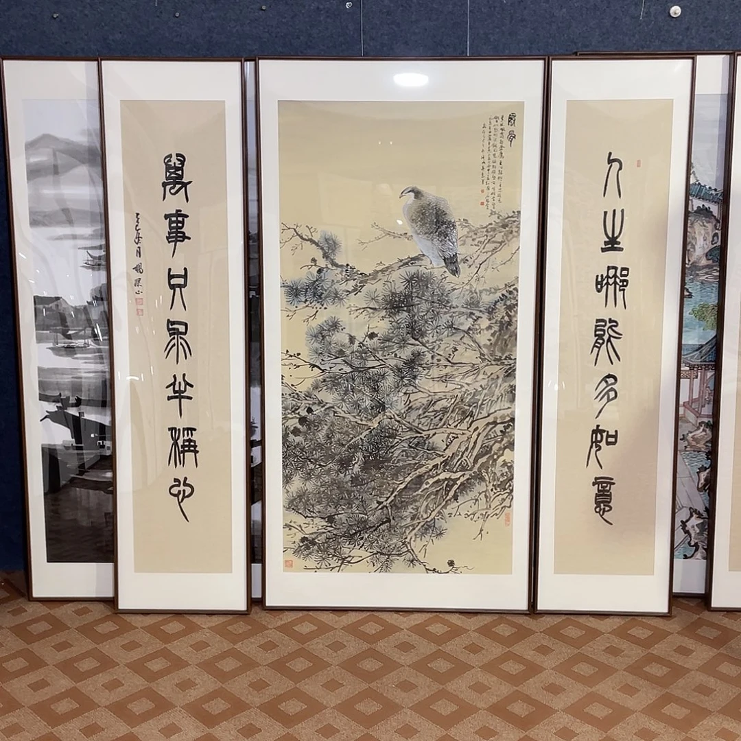 国画手绘画作品带框