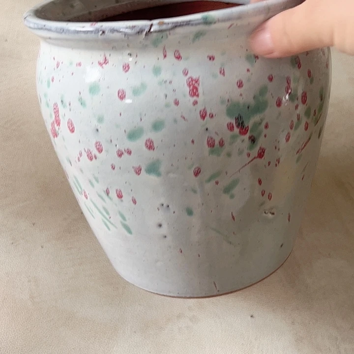 紫砂花盆高20口20微瑕