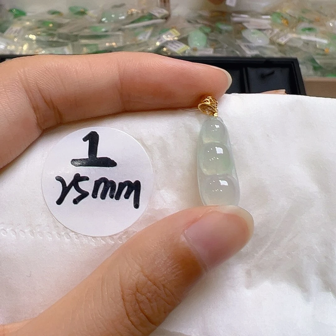 翡翠18K金镶嵌吊坠(不含链)翡翠