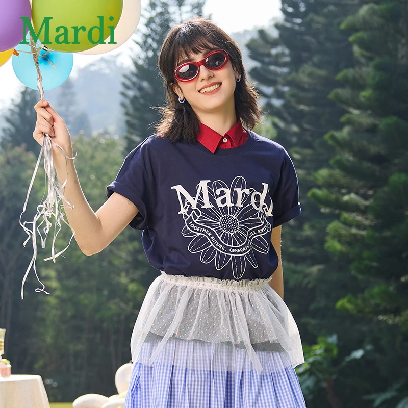 Mardi夏季潮流时尚休闲百搭短袖宽松圆领T恤MTX2522003